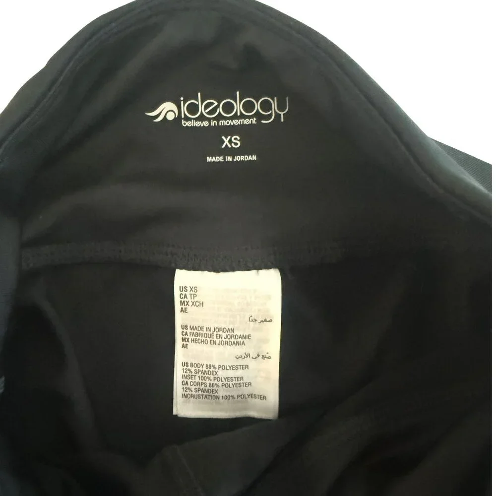 Ideology Black & Orange Colorblock Athletic Leggings XS